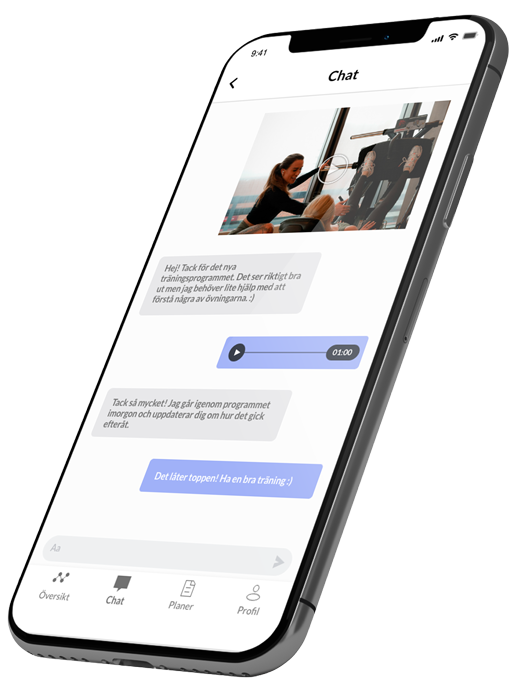 Example of chat on mobile app
